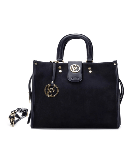Borsa a mano in pelle navy - Piedi Folli