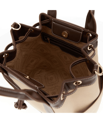 Borsa a secchiello con manici effetto canvas - Piedi Folli
