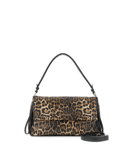 Borsa a spalla con leopardo animalier - Piedi Folli