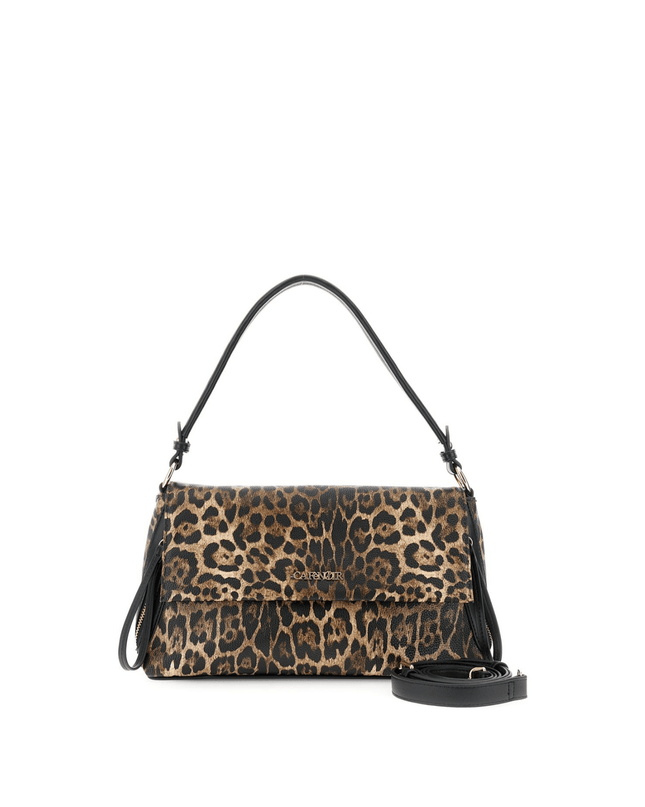 Borsa a spalla con leopardo animalier - Piedi Folli