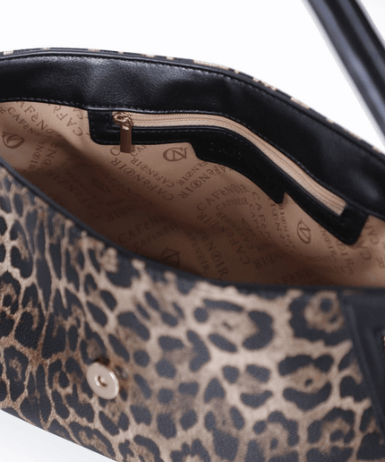 Borsa a spalla con leopardo animalier - Piedi Folli