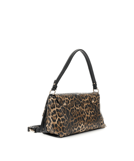 Borsa a spalla con leopardo animalier - Piedi Folli