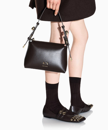 Borsa a spalla con tracolla regolabile e logo - Piedi Folli