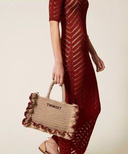 Borsa a tracolla crochet con balze - Piedi Folli
