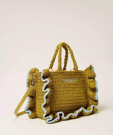 Borsa a tracolla crochet con balze - Piedi Folli