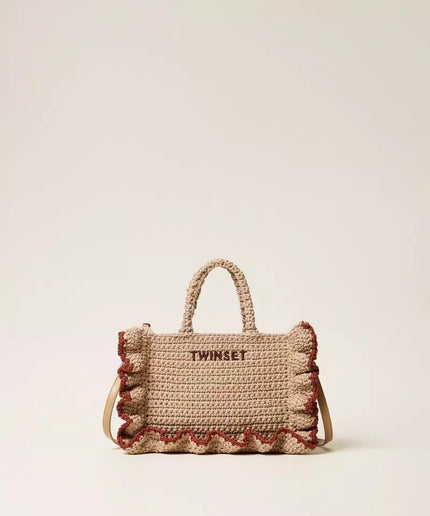 Borsa a tracolla crochet con balze - Piedi Folli