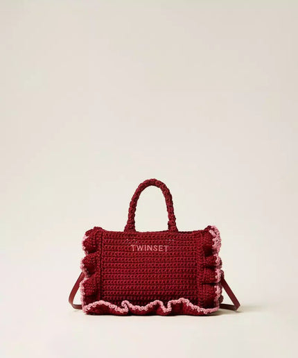 Borsa a tracolla crochet con balze - Piedi Folli