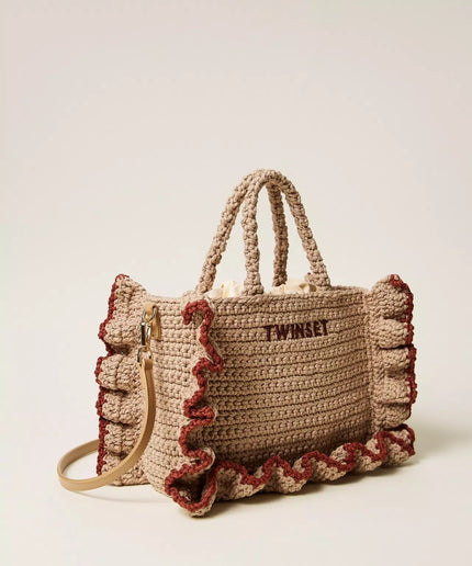 Borsa a tracolla crochet con balze - Piedi Folli