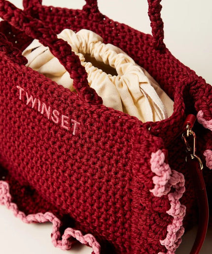 Borsa a tracolla crochet con balze - Piedi Folli