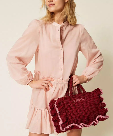 Borsa a tracolla crochet con balze - Piedi Folli