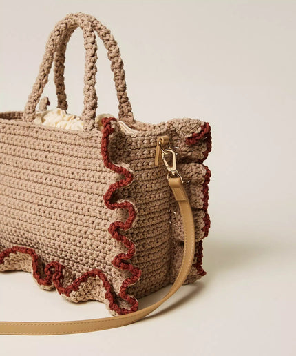 Borsa a tracolla crochet con balze - Piedi Folli