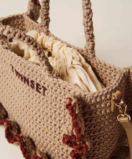 Borsa a tracolla crochet con balze - Piedi Folli