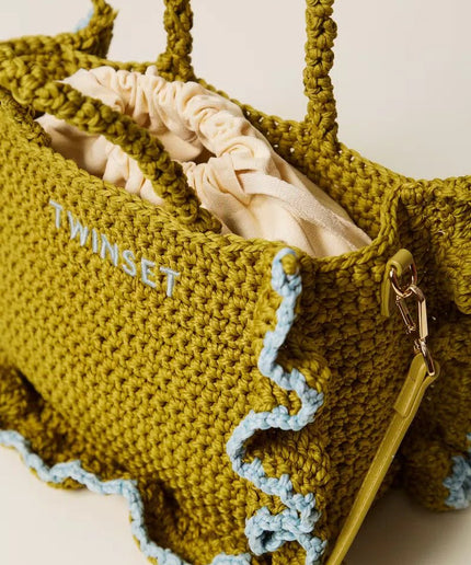 Borsa a tracolla crochet con balze - Piedi Folli