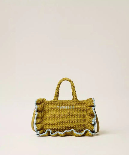 Borsa a tracolla crochet con balze - Piedi Folli