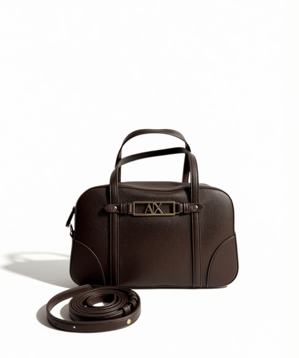 Borsa Bauletto con doppi manici e logo in metallo - Piedi Folli