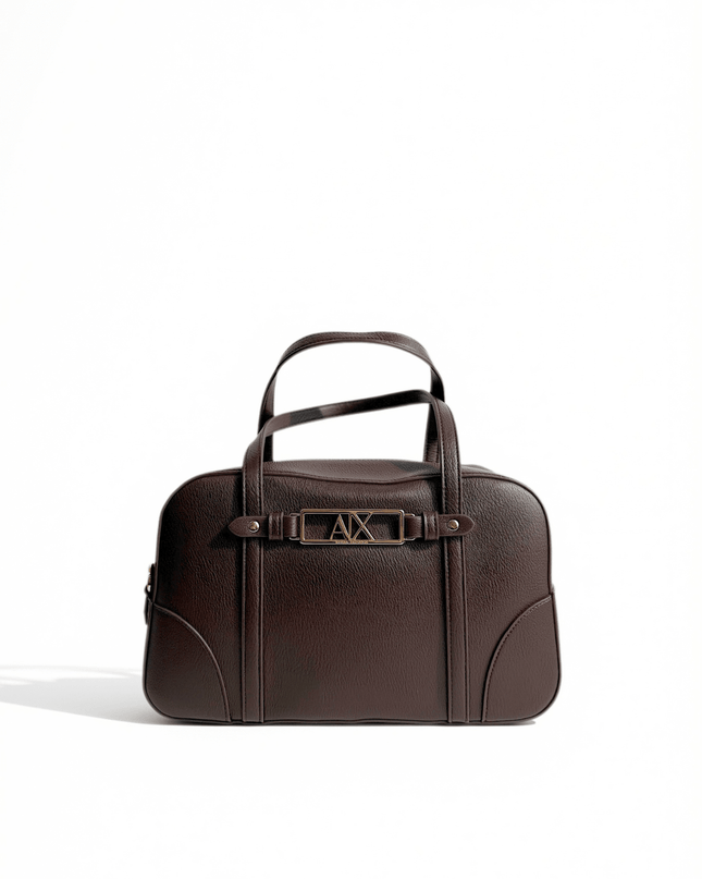 Borsa Bauletto con doppi manici e logo in metallo - Piedi Folli