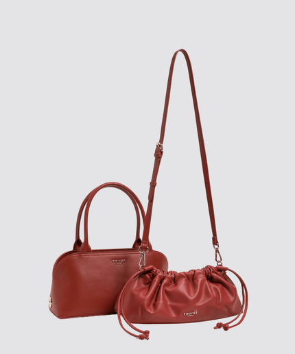 Borsa bauletto con pochette stampata - Piedi Folli