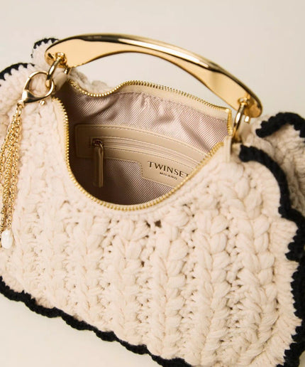 Borsa Croissant in maglia crochet - Piedi Folli