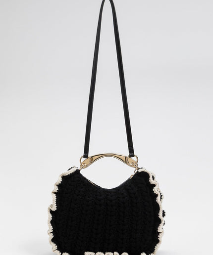 Borsa Croissant in maglia crochet - Piedi Folli