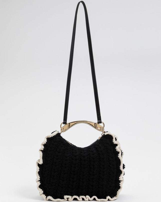 Borsa Croissant in maglia crochet - Piedi Folli