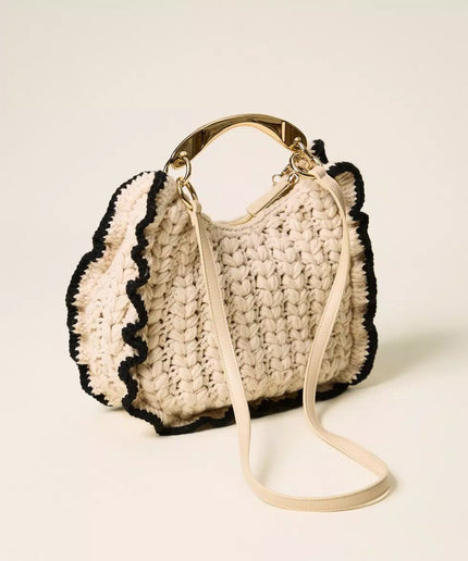 Borsa Croissant in maglia crochet - Piedi Folli