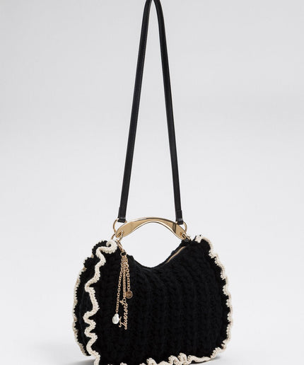 Borsa Croissant in maglia crochet - Piedi Folli