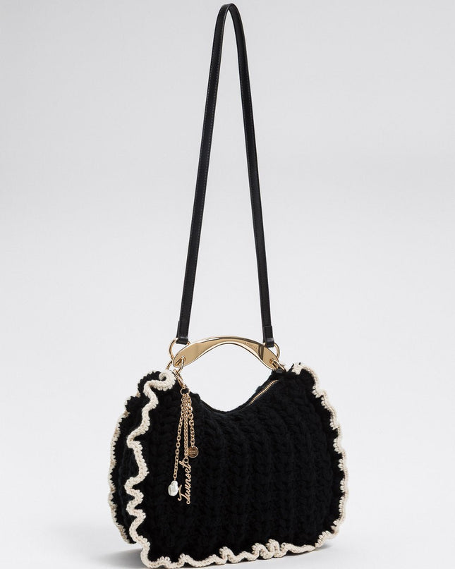 Borsa Croissant in maglia crochet - Piedi Folli