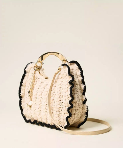 Borsa Croissant in maglia crochet - Piedi Folli