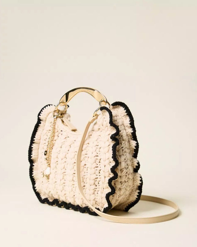 Borsa Croissant in maglia crochet - Piedi Folli