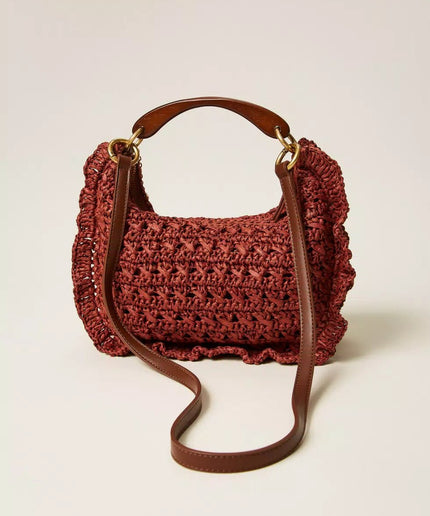 Borsa ‘Croissant’ in rafia crochet - Piedi Folli