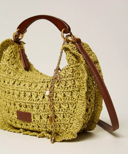Borsa ‘Croissant’ in rafia crochet - Piedi Folli