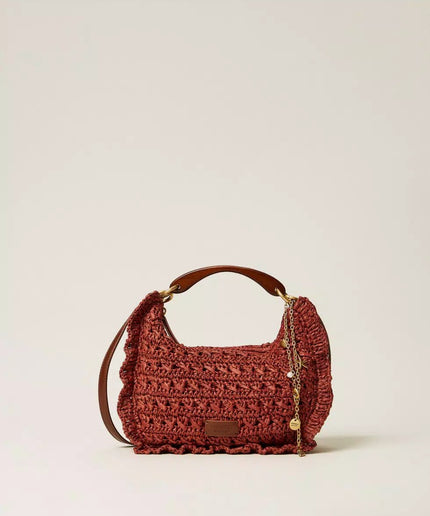 Borsa ‘Croissant’ in rafia crochet - Piedi Folli