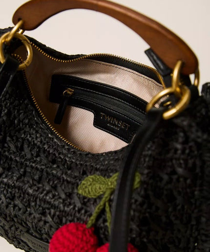 Borsa ‘Croissant’ in rafia crochet - Piedi Folli