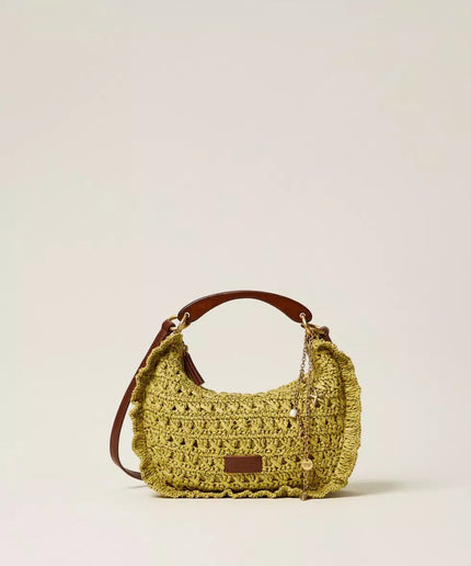 Borsa ‘Croissant’ in rafia crochet - Piedi Folli