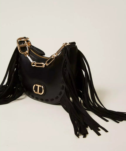 Borsa hobo mini 'Melrose' con frange - Piedi Folli