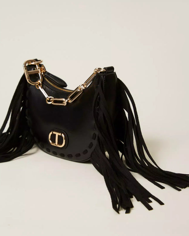 Borsa hobo mini 'Melrose' con frange - Piedi Folli