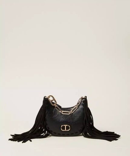 Borsa hobo mini 'Melrose' con frange - Piedi Folli