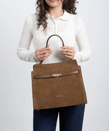 Borsa in pelle camel - Piedi Folli