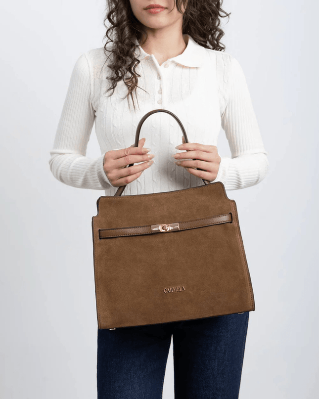 Borsa in pelle camel - Piedi Folli
