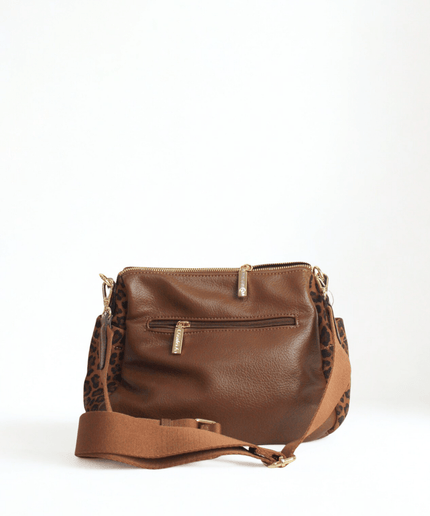 Borsa in pelle con stampa animalier - Piedi Folli