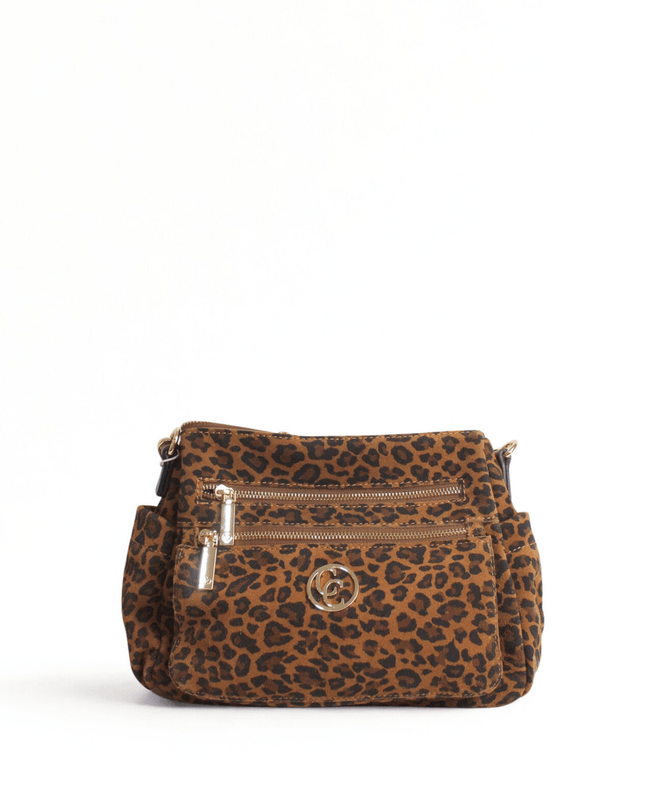 Borsa in pelle con stampa animalier - Piedi Folli