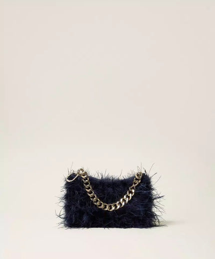 Borsa Liliane in raso con piume - Piedi Folli