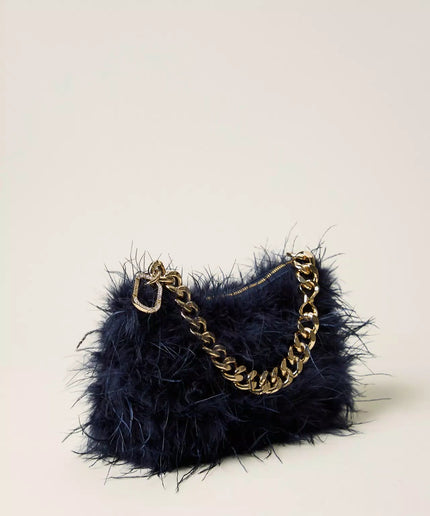 Borsa Liliane in raso con piume - Piedi Folli