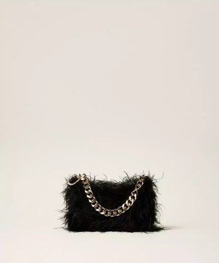 Borsa Liliane in raso con piume - Piedi Folli