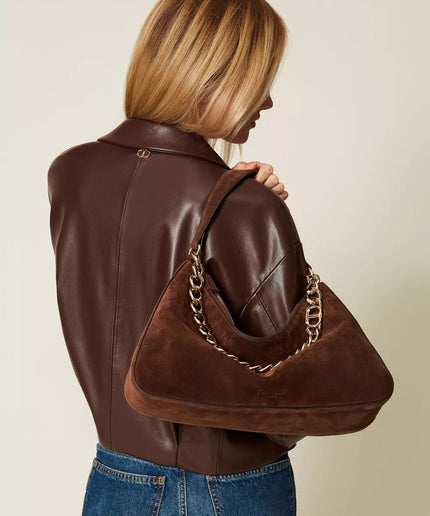 Borsa 'Liliane' media in suede - Piedi Folli