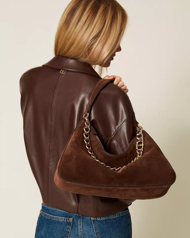 Borsa 'Liliane' media in suede - Piedi Folli