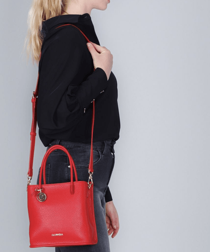 Borsa mini tote con dettaglio metallico rosso - Piedi Folli