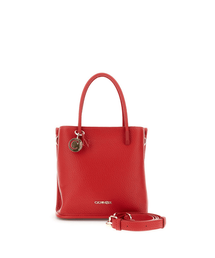 Borsa mini tote con dettaglio metallico rosso - Piedi Folli