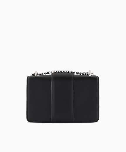 Borsa nera a spalla con logo metal - Piedi Folli
