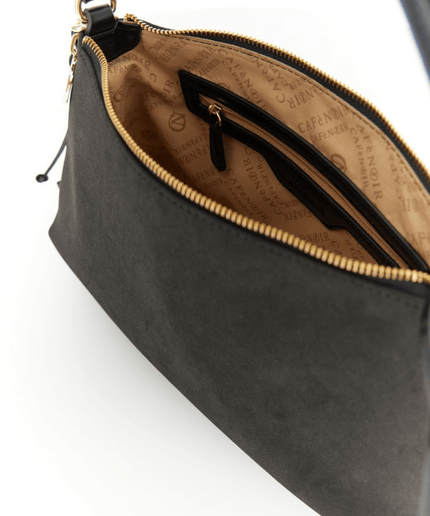 Borsa sacca in microfibra effetto suede con rifiniture effetto pelle - Piedi Folli